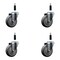 Service Caster 4'' Thermoplastic Rubber Wheel Swivel 7/8'' Expanding Stem Caster Set, 4PK SCC-EX20S414-TPRB-78-4 - alternate 1